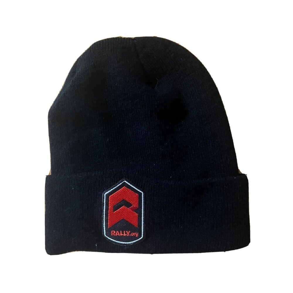 Black Beanie Hat Solid Rally Patch Cuffed Stretch‎ Beanie Men Women Unisex tuque